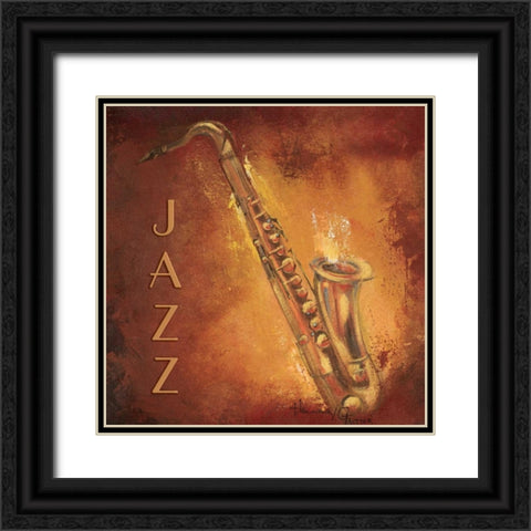 Jazz Black Ornate Wood Framed Art Print with Double Matting by Hakimipour-Ritter