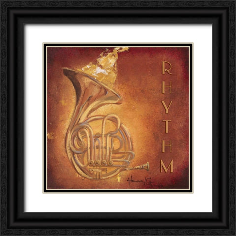 Rhythm Black Ornate Wood Framed Art Print with Double Matting by Hakimipour-Ritter