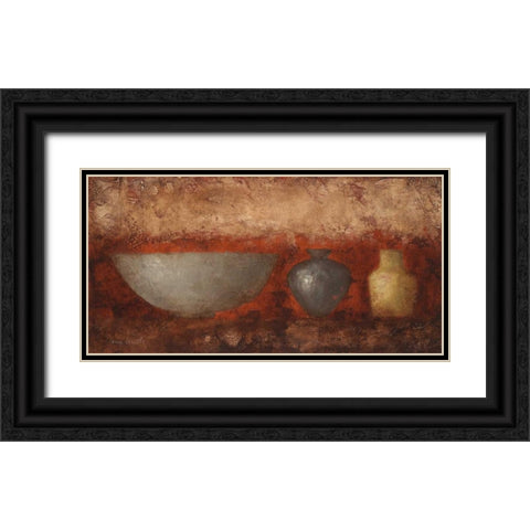 Rustic Vases II Black Ornate Wood Framed Art Print with Double Matting by Loreth, Lanie