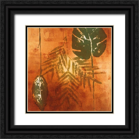 Luminous Leaves II Black Ornate Wood Framed Art Print with Double Matting by Loreth, Lanie