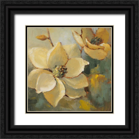 Magnolias After the Rain I Black Ornate Wood Framed Art Print with Double Matting by Loreth, Lanie