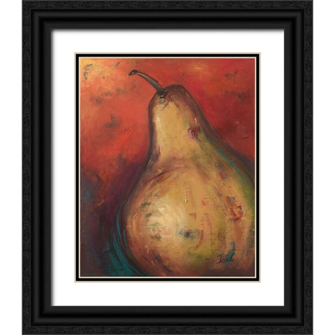 Pear II Black Ornate Wood Framed Art Print with Double Matting by Pinto, Patricia