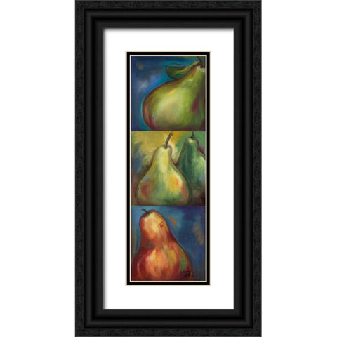 Pears 3 in 1 I Black Ornate Wood Framed Art Print with Double Matting by Pinto, Patricia