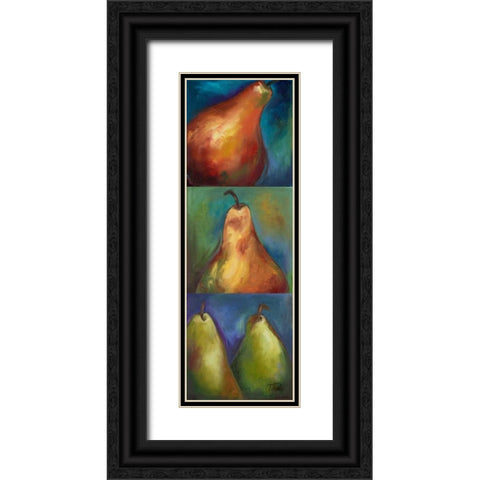 Pears 3 in 1 II Black Ornate Wood Framed Art Print with Double Matting by Pinto, Patricia