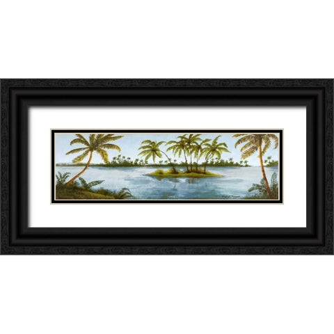 Cool Tropics I Black Ornate Wood Framed Art Print with Double Matting by Marcon, Michael