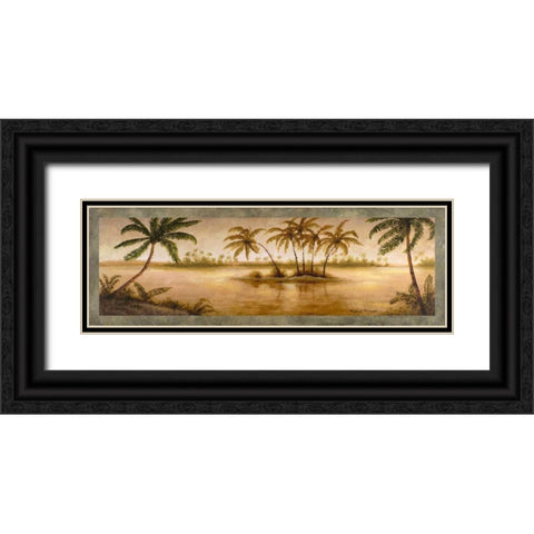 Golden Tropics I Black Ornate Wood Framed Art Print with Double Matting by Marcon, Michael