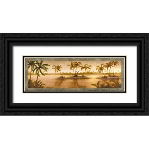 Golden Tropics II Black Ornate Wood Framed Art Print with Double Matting by Marcon, Michael