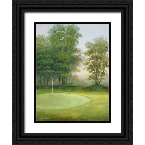 Amacoy Green I Black Ornate Wood Framed Art Print with Double Matting by Marcon, Michael