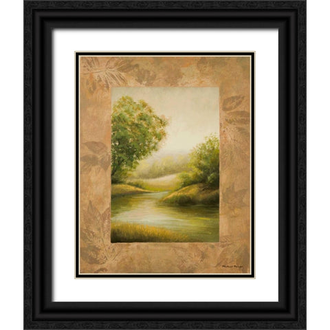 Northern Lake Black Ornate Wood Framed Art Print with Double Matting by Marcon, Michael