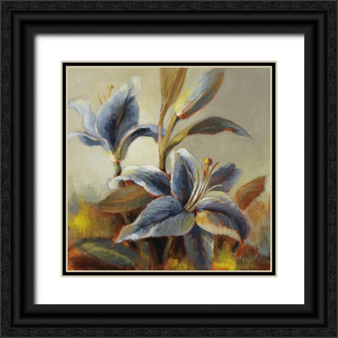 Lilies After the Rain Black Ornate Wood Framed Art Print with Double Matting by Loreth, Lanie