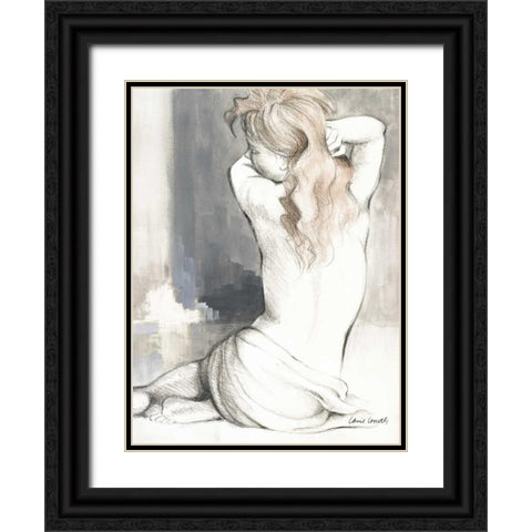 Sketched Waking Woman I Black Ornate Wood Framed Art Print with Double Matting by Loreth, Lanie