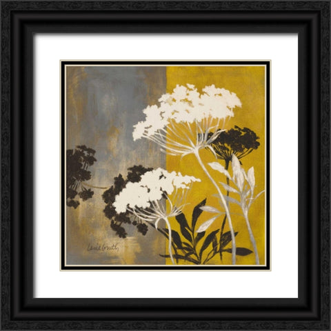 Silhouette Flowers II Black Ornate Wood Framed Art Print with Double Matting by Loreth, Lanie
