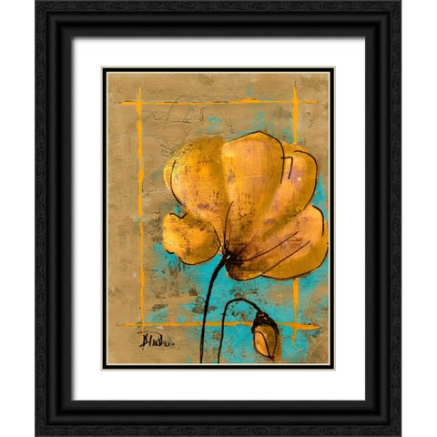 Golden Artistic Poppy II Black Ornate Wood Framed Art Print with Double Matting by Pinto, Patricia