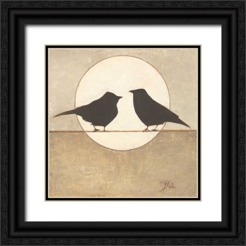 Birdies II Black Ornate Wood Framed Art Print with Double Matting by Pinto, Patricia