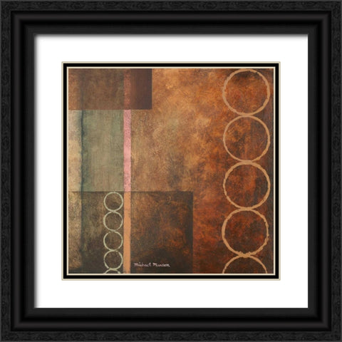 Circles in the Abstract I Black Ornate Wood Framed Art Print with Double Matting by Marcon, Michael