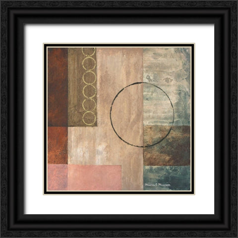 Circles in the Abstract II Black Ornate Wood Framed Art Print with Double Matting by Marcon, Michael