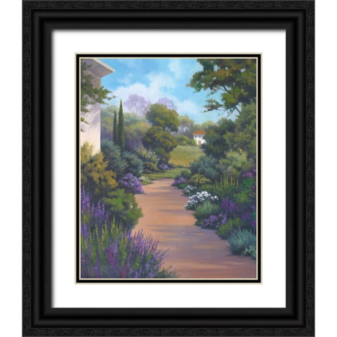 Garden Path I Black Ornate Wood Framed Art Print with Double Matting by Rhyan, Vivien