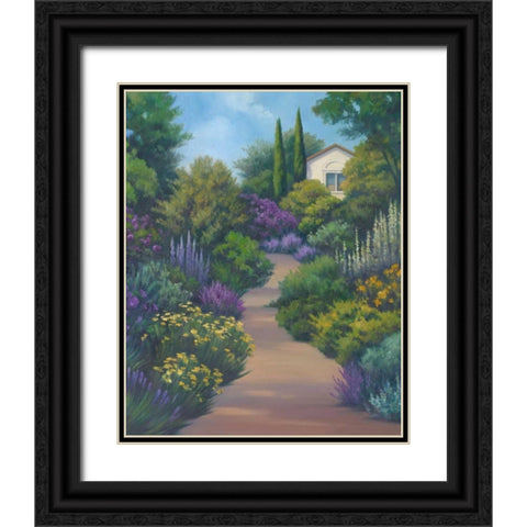 Garden Path II Black Ornate Wood Framed Art Print with Double Matting by Rhyan, Vivien