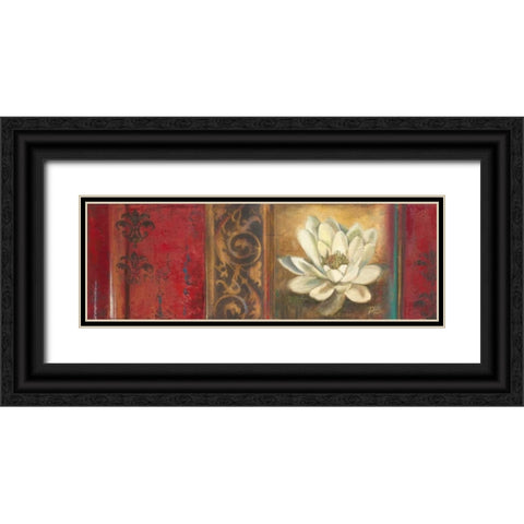Red Eclecticism with Water Lily Black Ornate Wood Framed Art Print with Double Matting by Pinto, Patricia