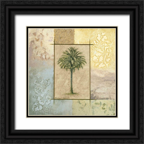 Palm Woodcut II Black Ornate Wood Framed Art Print with Double Matting by Marcon, Michael