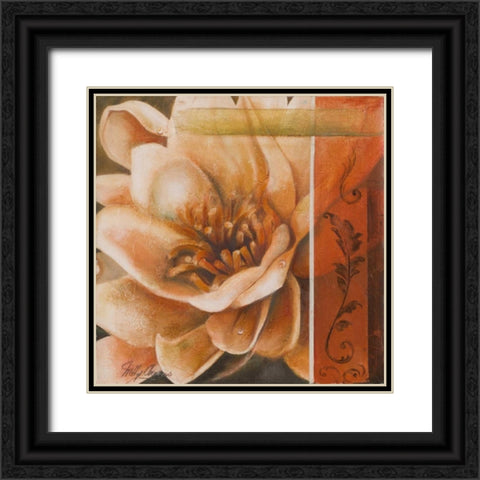 Flor de Loto I Black Ornate Wood Framed Art Print with Double Matting by Arenas, Nelly