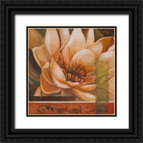 Flor de Loto II Black Ornate Wood Framed Art Print with Double Matting by Arenas, Nelly
