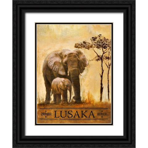 Lusaka Black Ornate Wood Framed Art Print with Double Matting by Pinto, Patricia