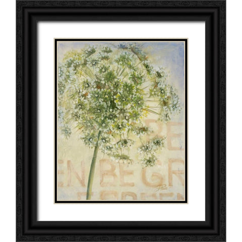 Be Green I Black Ornate Wood Framed Art Print with Double Matting by Pinto, Patricia