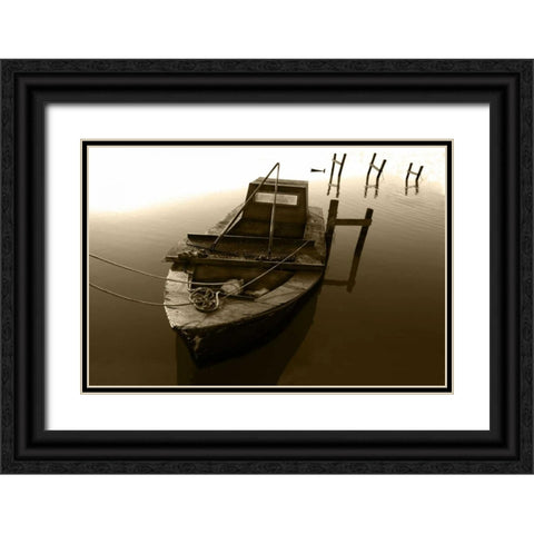 Boat III Black Ornate Wood Framed Art Print with Double Matting by Mabat, Ynon