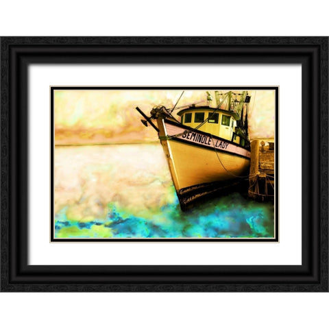 Boat V Black Ornate Wood Framed Art Print with Double Matting by Mabat, Ynon