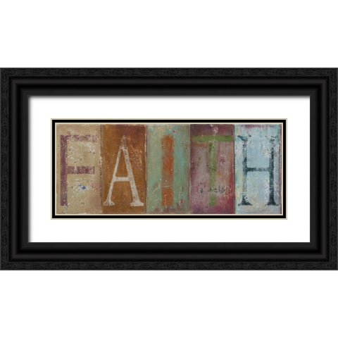 FAITH Black Ornate Wood Framed Art Print with Double Matting by Pinto, Patricia