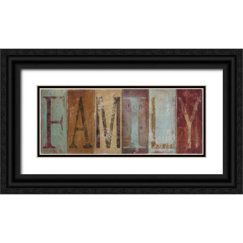 FAMILY Black Ornate Wood Framed Art Print with Double Matting by Pinto, Patricia