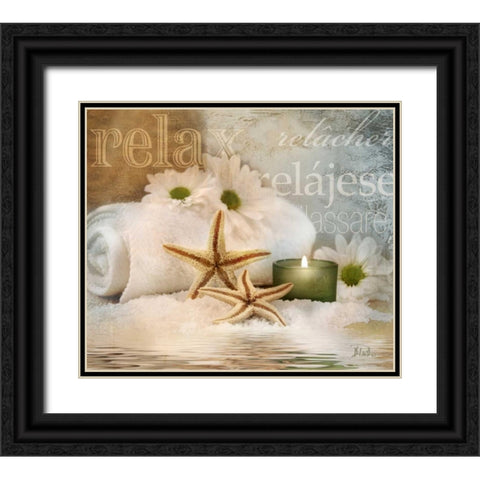 Relaxation II Black Ornate Wood Framed Art Print with Double Matting by Pinto, Patricia