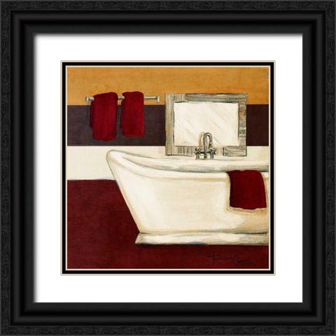 Sunday Bath in Red I Black Ornate Wood Framed Art Print with Double Matting by Hakimipour-Ritter