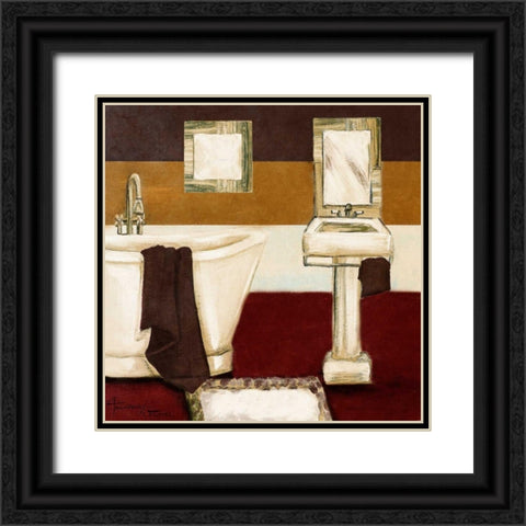 Sunday Bath in Red II Black Ornate Wood Framed Art Print with Double Matting by Hakimipour-Ritter