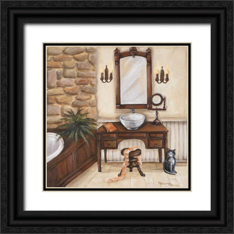 Fireplace Escape II Black Ornate Wood Framed Art Print with Double Matting by Hakimipour-Ritter