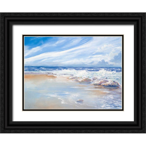Beach Black Ornate Wood Framed Art Print with Double Matting by Kingsley