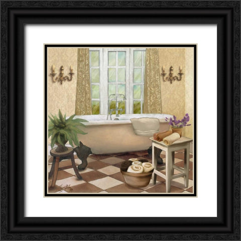 French Bath I Black Ornate Wood Framed Art Print with Double Matting by Medley, Elizabeth