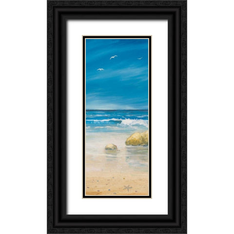 Shore Panel I Black Ornate Wood Framed Art Print with Double Matting by Kingsley