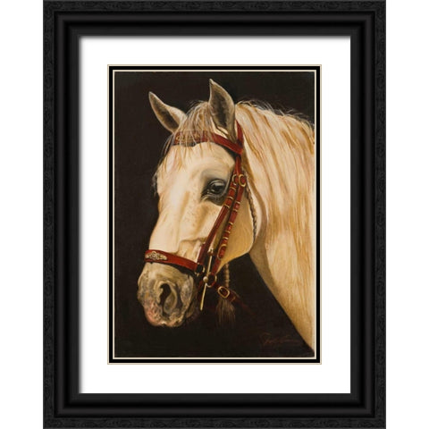 Horse Black Ornate Wood Framed Art Print with Double Matting by Arenas, Nelly