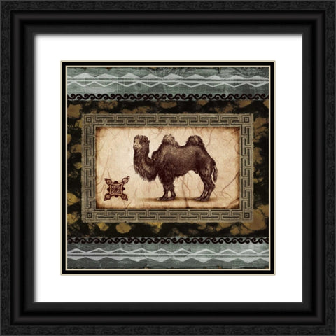 African Expression Square I Black Ornate Wood Framed Art Print with Double Matting by Marcon, Michael