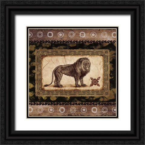 African Expression Square II Black Ornate Wood Framed Art Print with Double Matting by Marcon, Michael