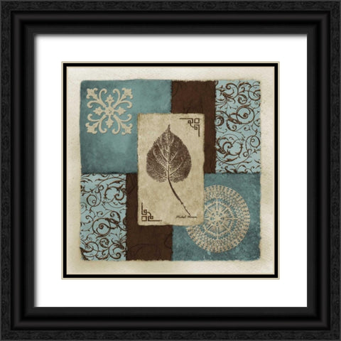 Winter Leaf I Black Ornate Wood Framed Art Print with Double Matting by Marcon, Michael