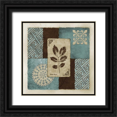 Winter Leaf II Black Ornate Wood Framed Art Print with Double Matting by Marcon, Michael
