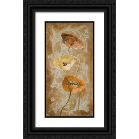 Poppies de Brun I Black Ornate Wood Framed Art Print with Double Matting by Loreth, Lanie