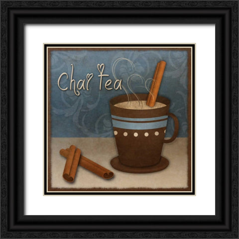 Chai Tea Black Ornate Wood Framed Art Print with Double Matting by SD Graphics Studio