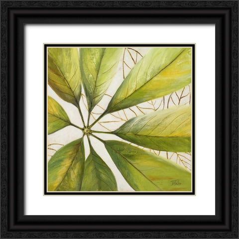 Fresh Leaves II Black Ornate Wood Framed Art Print with Double Matting by Pinto, Patricia