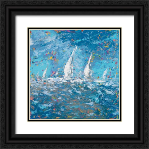 Sailing I Black Ornate Wood Framed Art Print with Double Matting by Kingsley