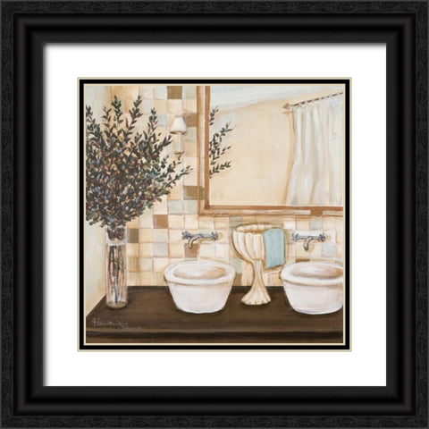 Zen Bath I Black Ornate Wood Framed Art Print with Double Matting by Hakimipour-Ritter
