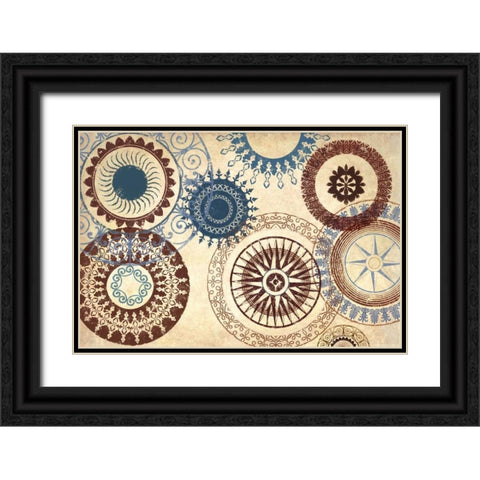 Adobe Textile Black Ornate Wood Framed Art Print with Double Matting by Marcon, Michael